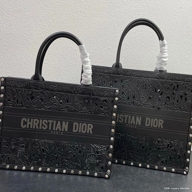 Cheap Rosette Dior Book Black Calfskin Tote 0804 Luxury